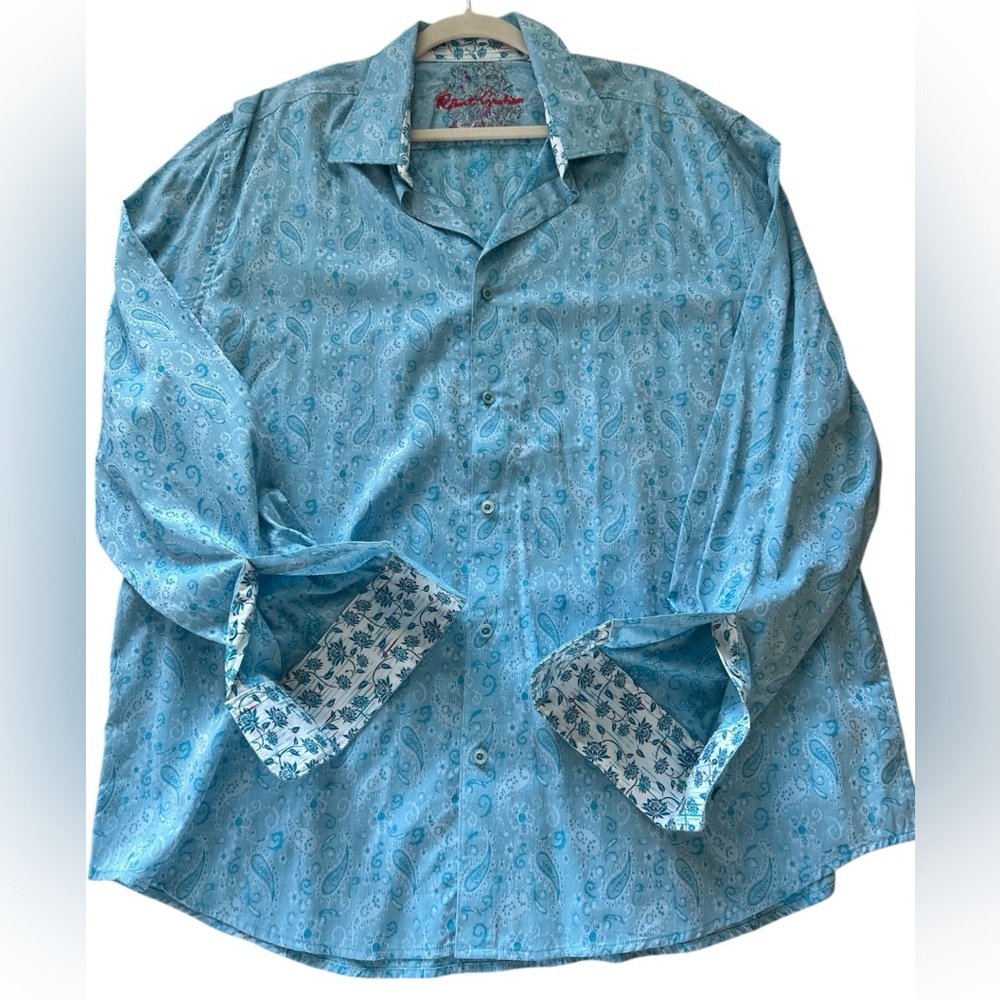 Robert Graham cotton paisley shirt blue 3XL